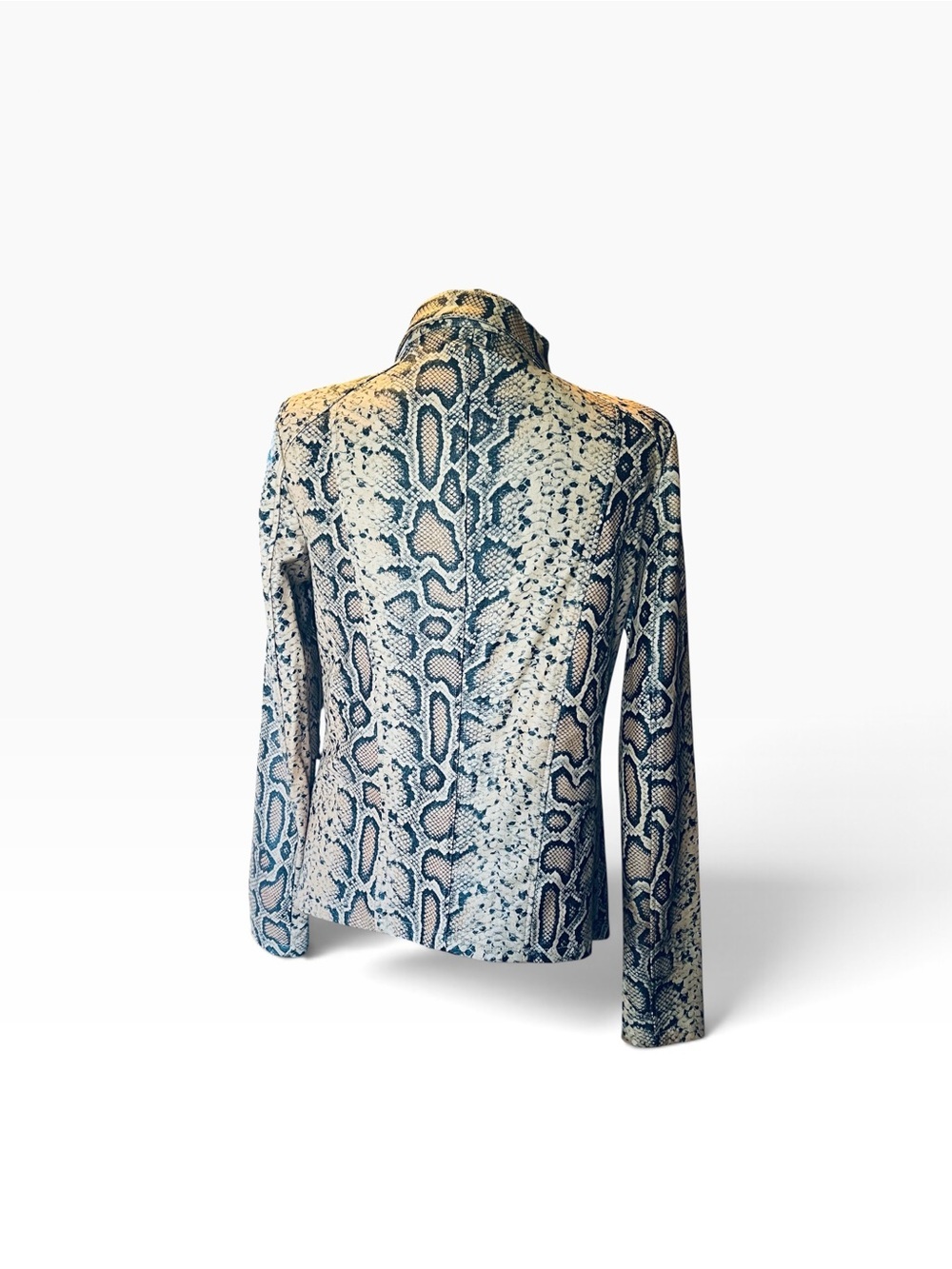 VENUS Beige and Black Snake Print Open-Front Blazer - Picture 3 of 9